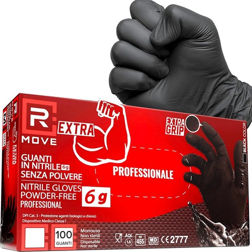 Guanti nitrile neri monouso - neri,
